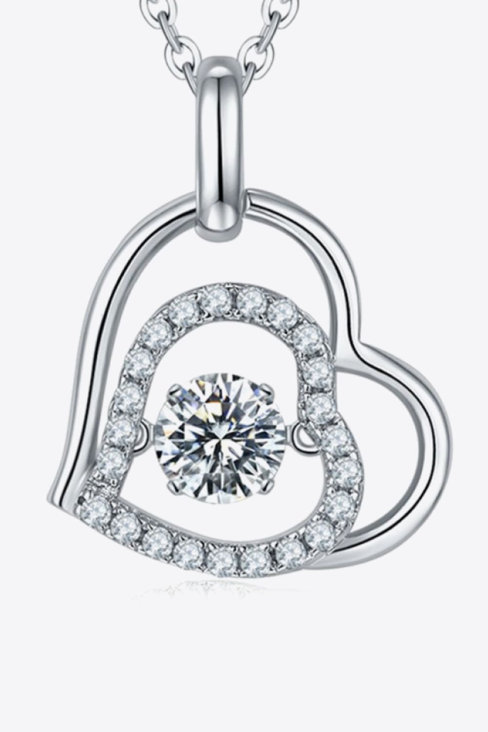 Moissanite Heart Pendant Necklace - ClozArt