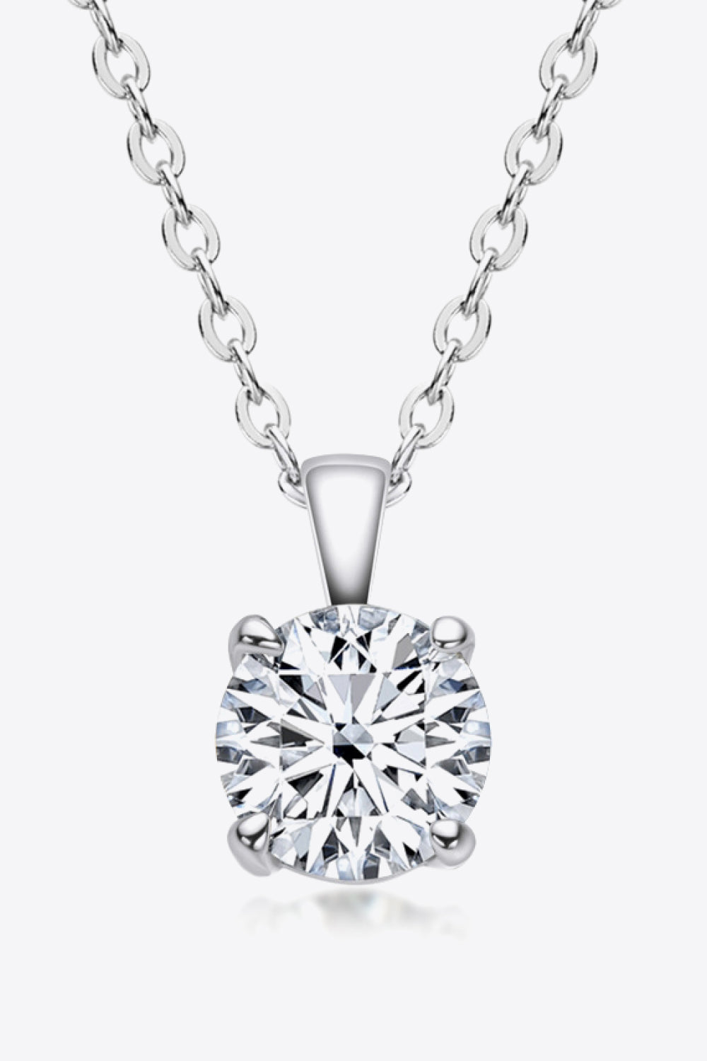 925 Sterling Silver 1 Carat Moissanite Chain-Link Necklace - ClozArt