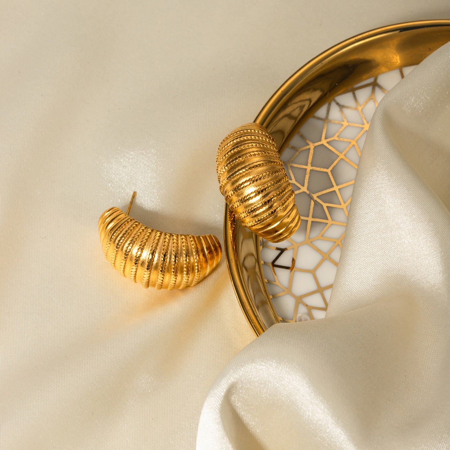 18K Gold-Plated Stainless Steel Earrings - ClozArt