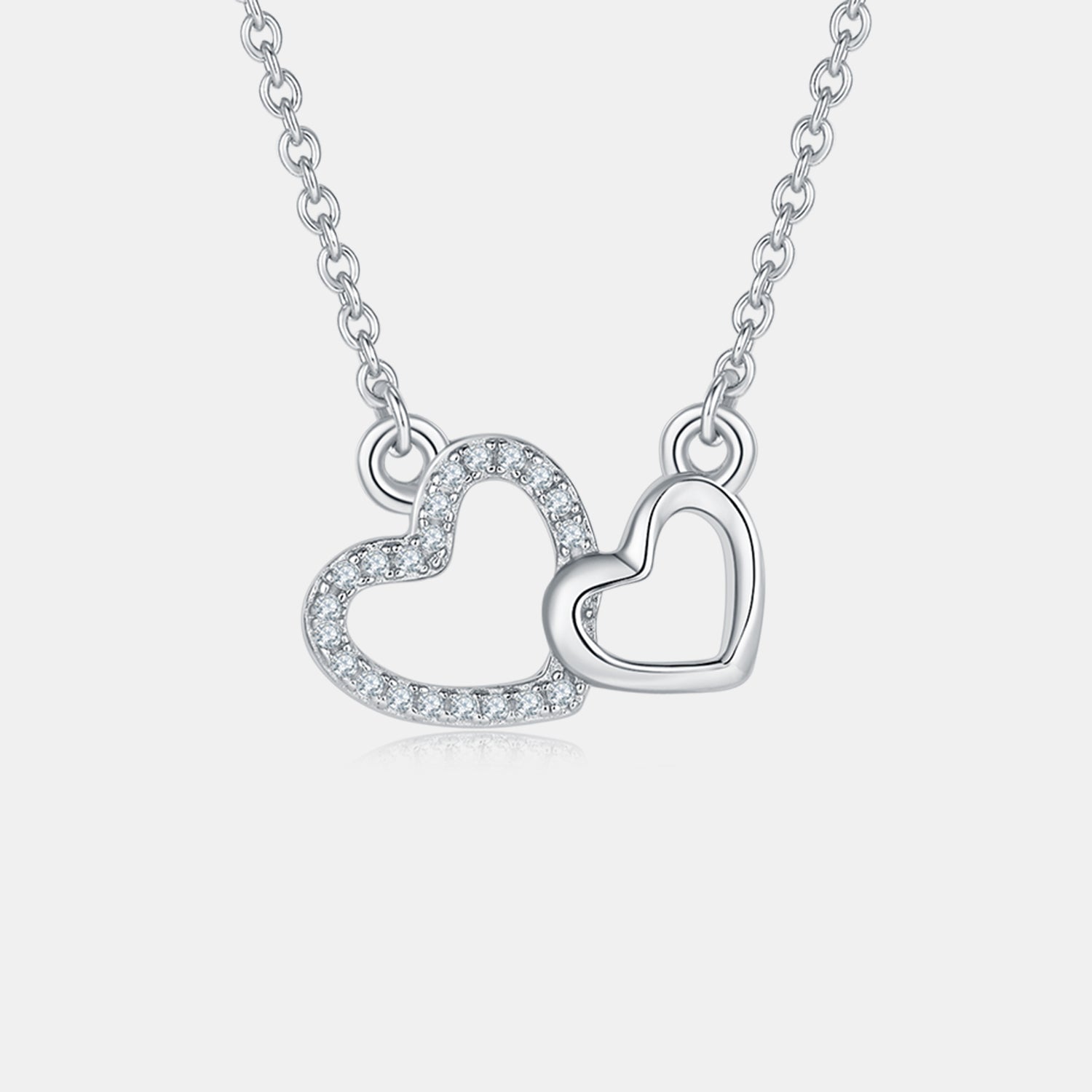 Moissanite 925 Sterling Silver Heart Necklace - ClozArt