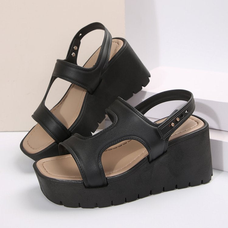 Open Toe Wedge Sandals - ClozArt