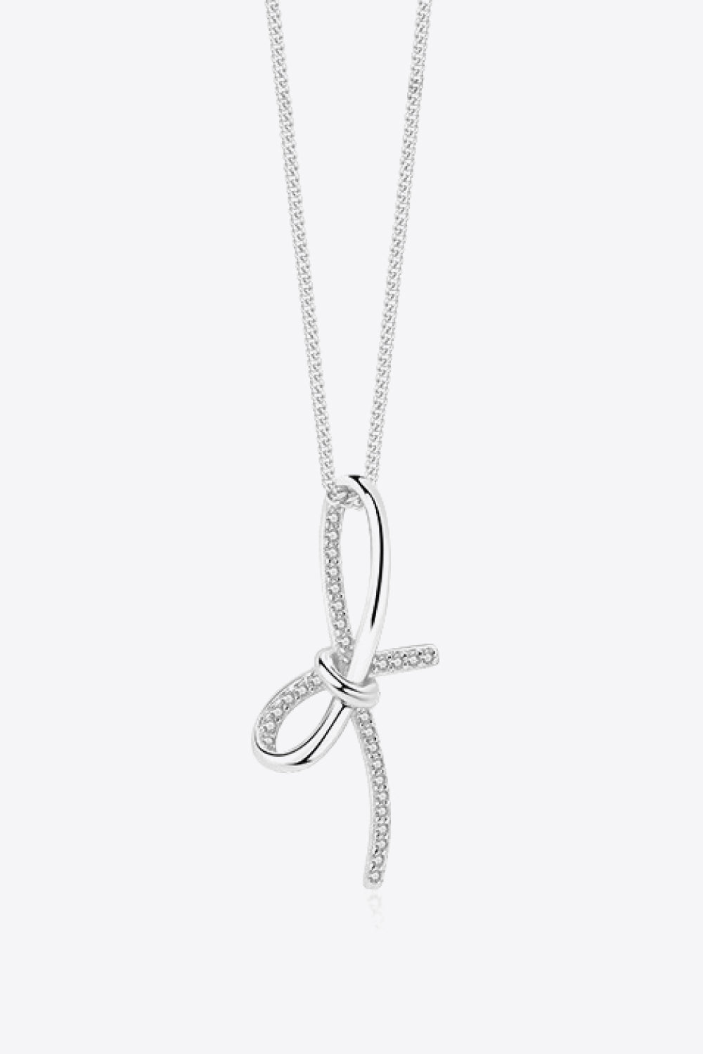 Zircon Bow Pendant Necklace - ClozArt