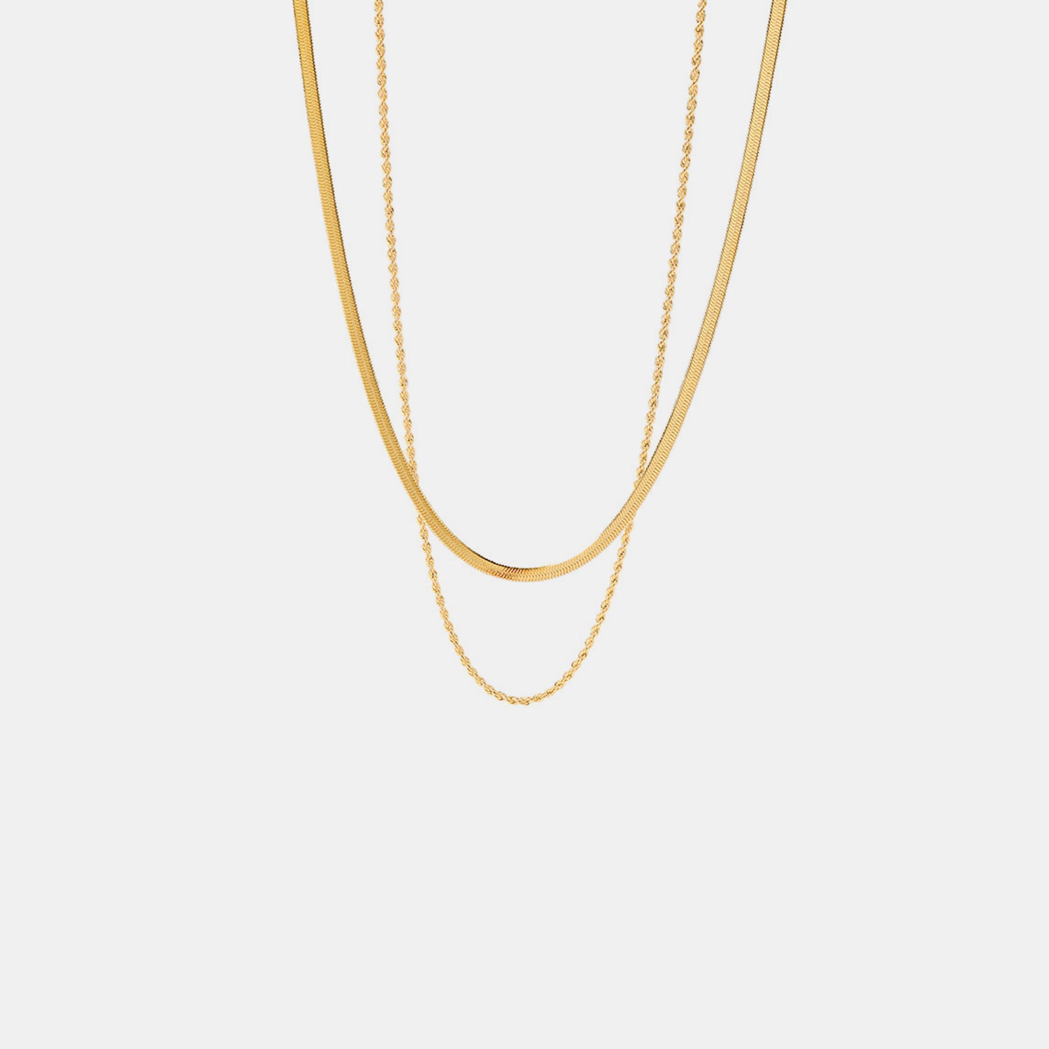 18K Gold-Plated Double-Layered Necklace - ClozArt