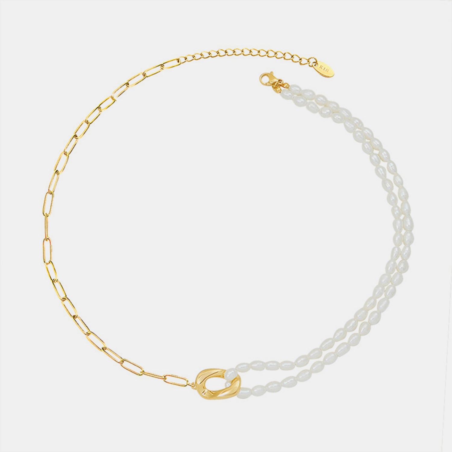 18K Gold-Plated Titanium Steel Pearl Necklace - ClozArt