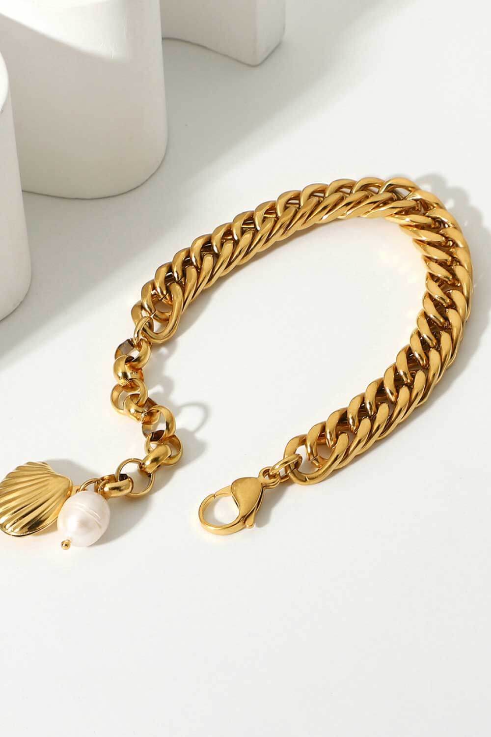 18K Gold-Plated Curb Chain Bracelet - ClozArt