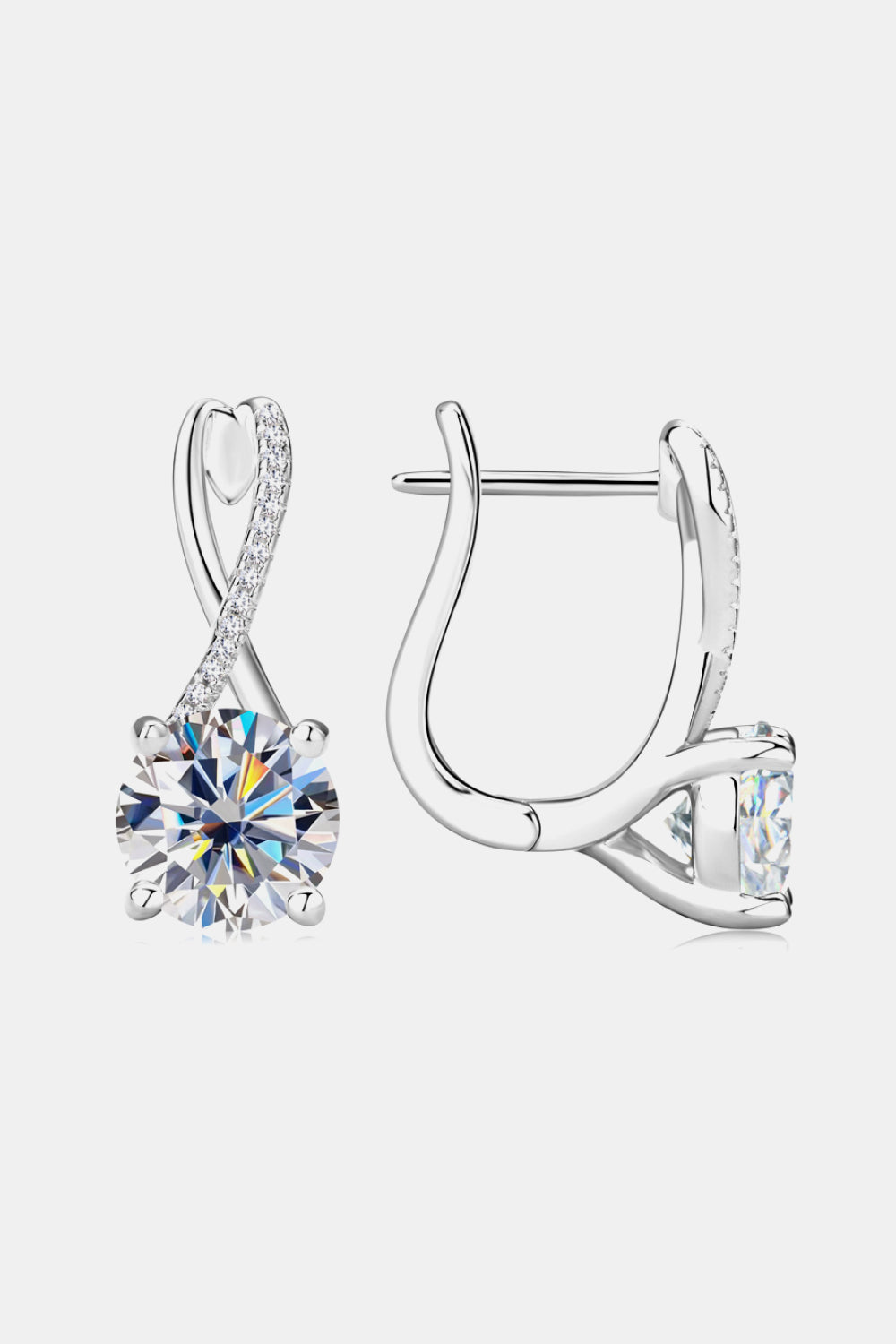 4 Carat Moissanite 925 Sterling Silver Earrings - ClozArt