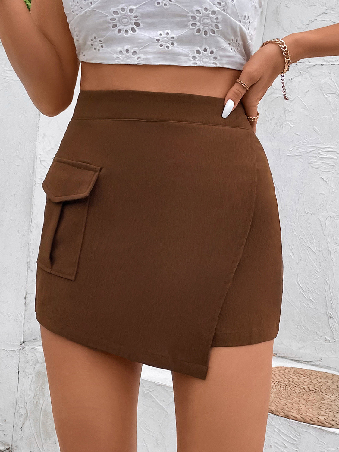 Perfee Pocketed High Waist Shorts - ClozArt