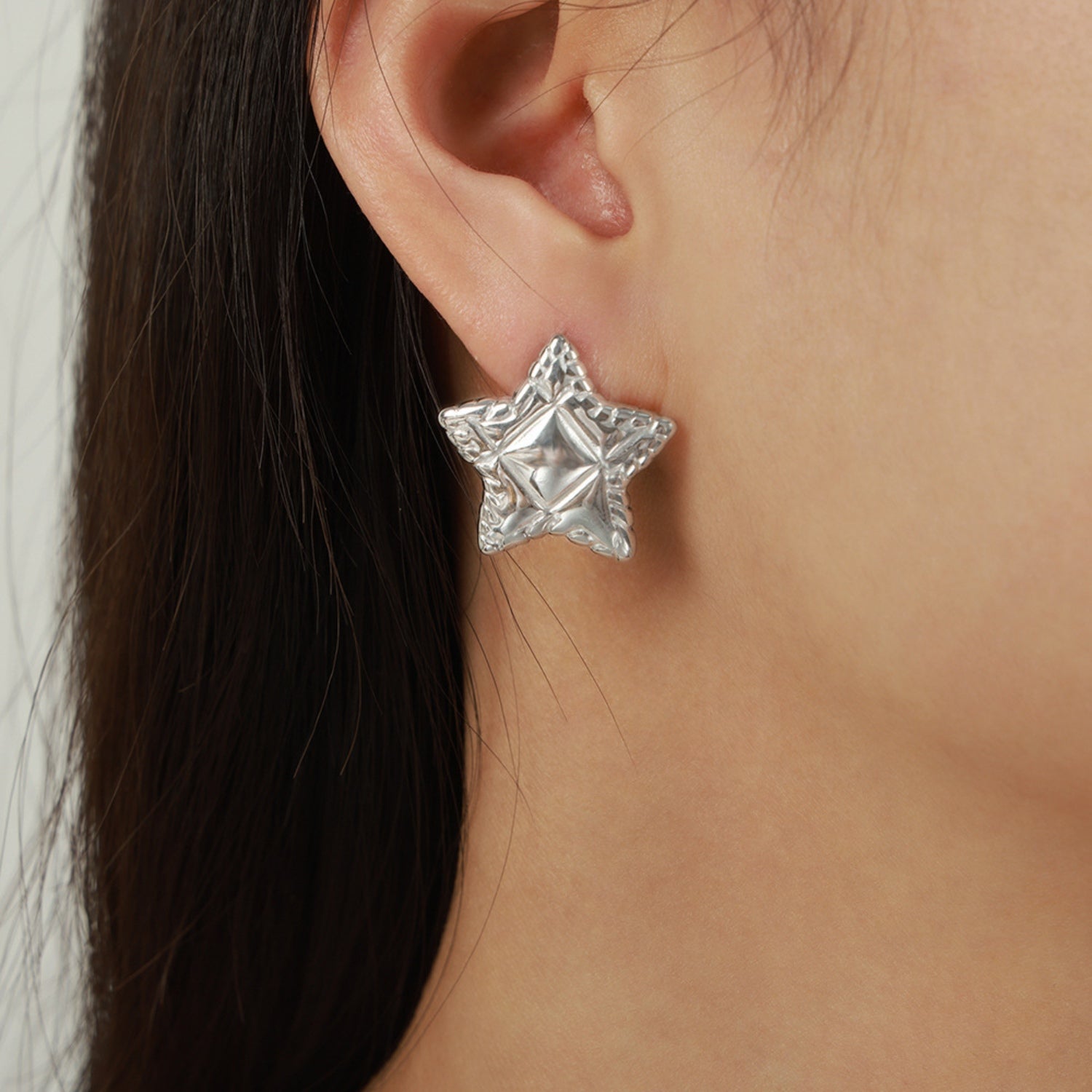 Titanium Steel Star Stud Earrings - ClozArt