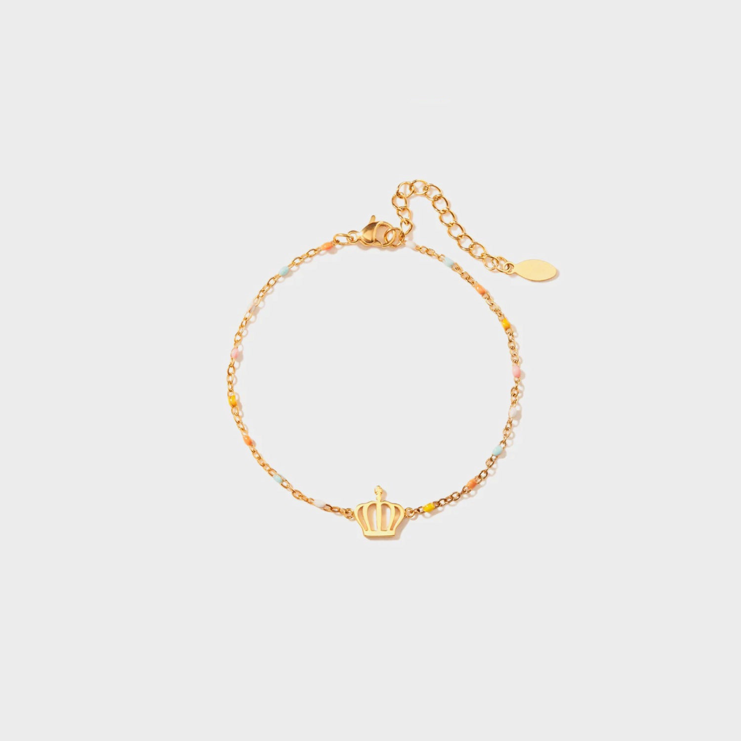 Crown Shape 18K Gold-Plated Bead Bracelet - ClozArt