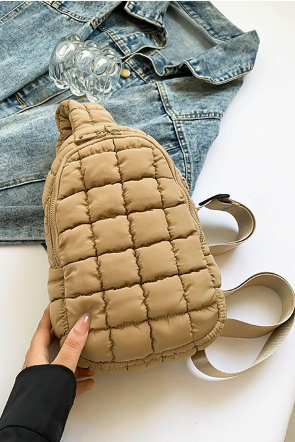 Quilted Nylon Crossbody  Bag - ClozArt