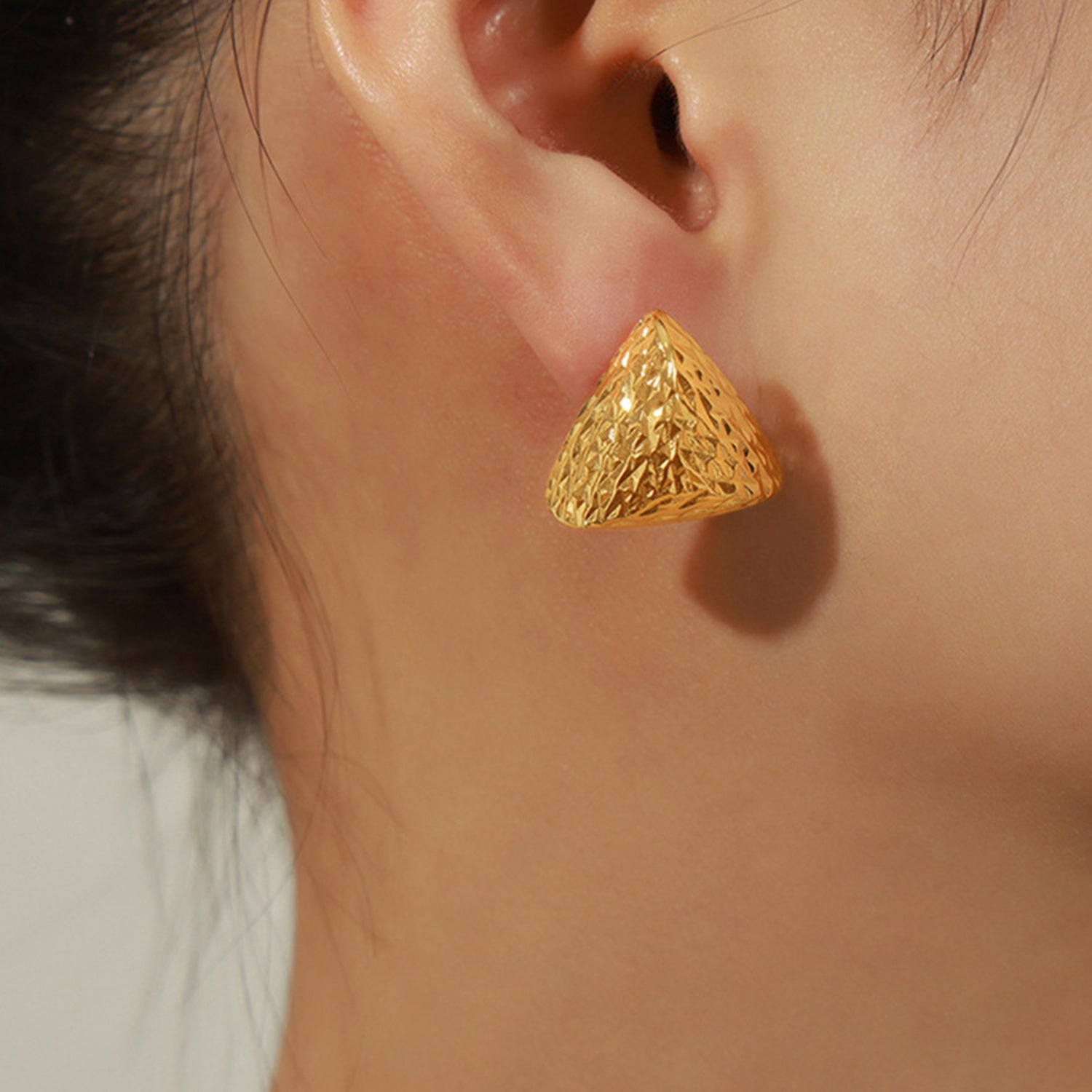 Gold-Plated Geometric Stud Earrings - ClozArt