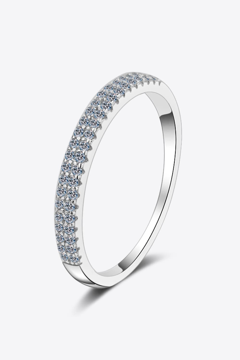 Moissanite 925 Sterling Silver Half-Eternity Ring - ClozArt