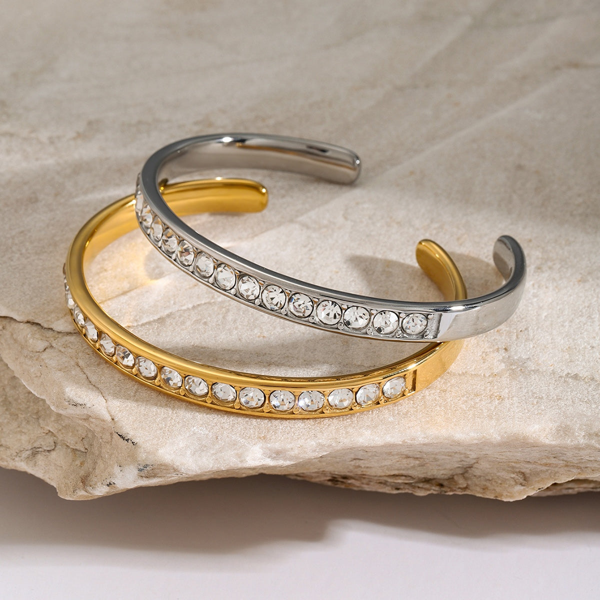 Stainless Steel Inlaid Zircon Bracelet - ClozArt