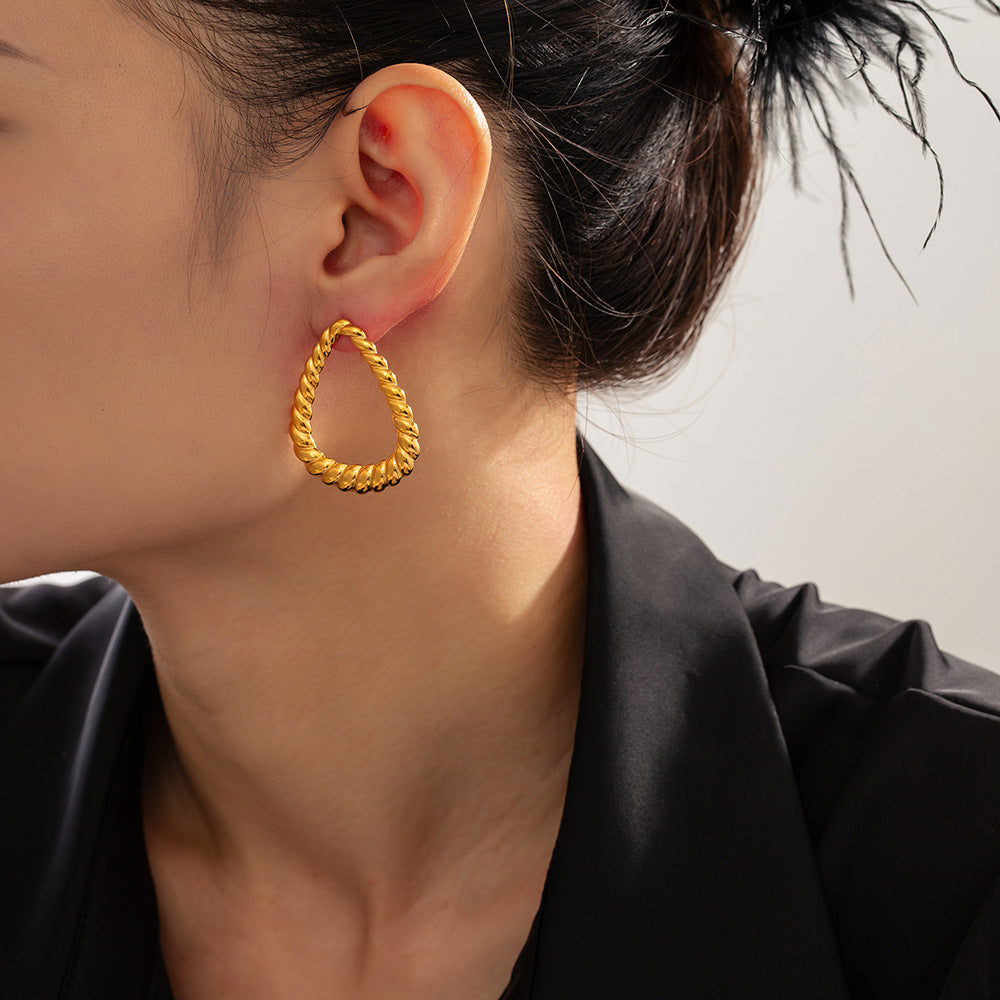 18K Gold-Plated Twisted Earrings - ClozArt