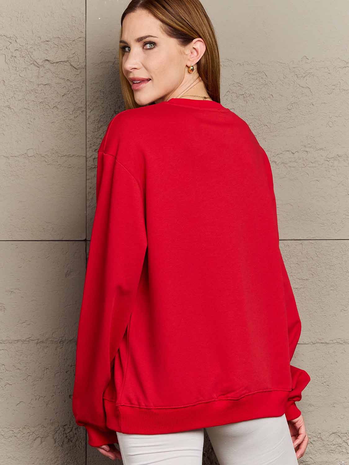 Simply Love Full Size Dropped Shoulder Sweatshirt