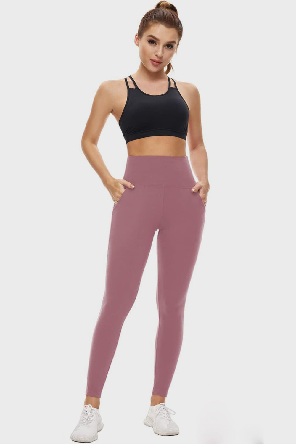 Pocketed High Waist Active Leggings - ClozArt