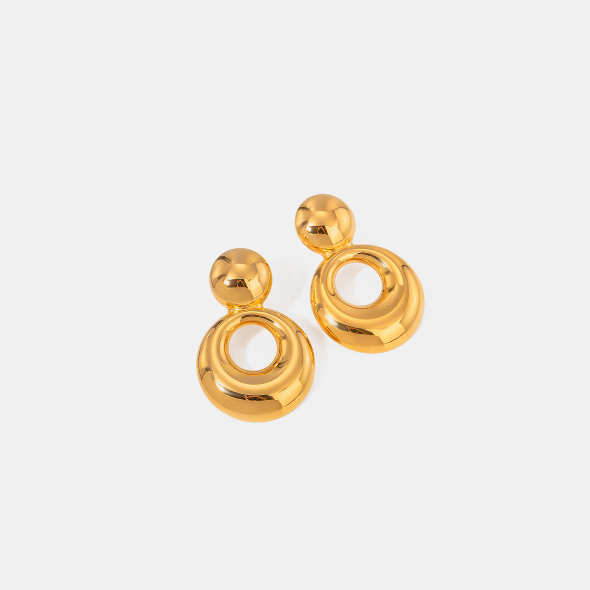 18K Gold-Plated Cutout Earrings - ClozArt