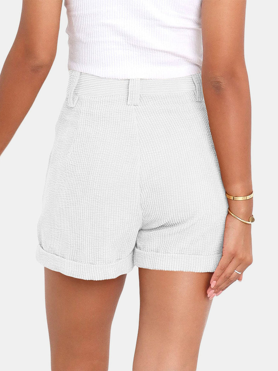 Full Size High Waist Shorts with Pockets - ClozArt