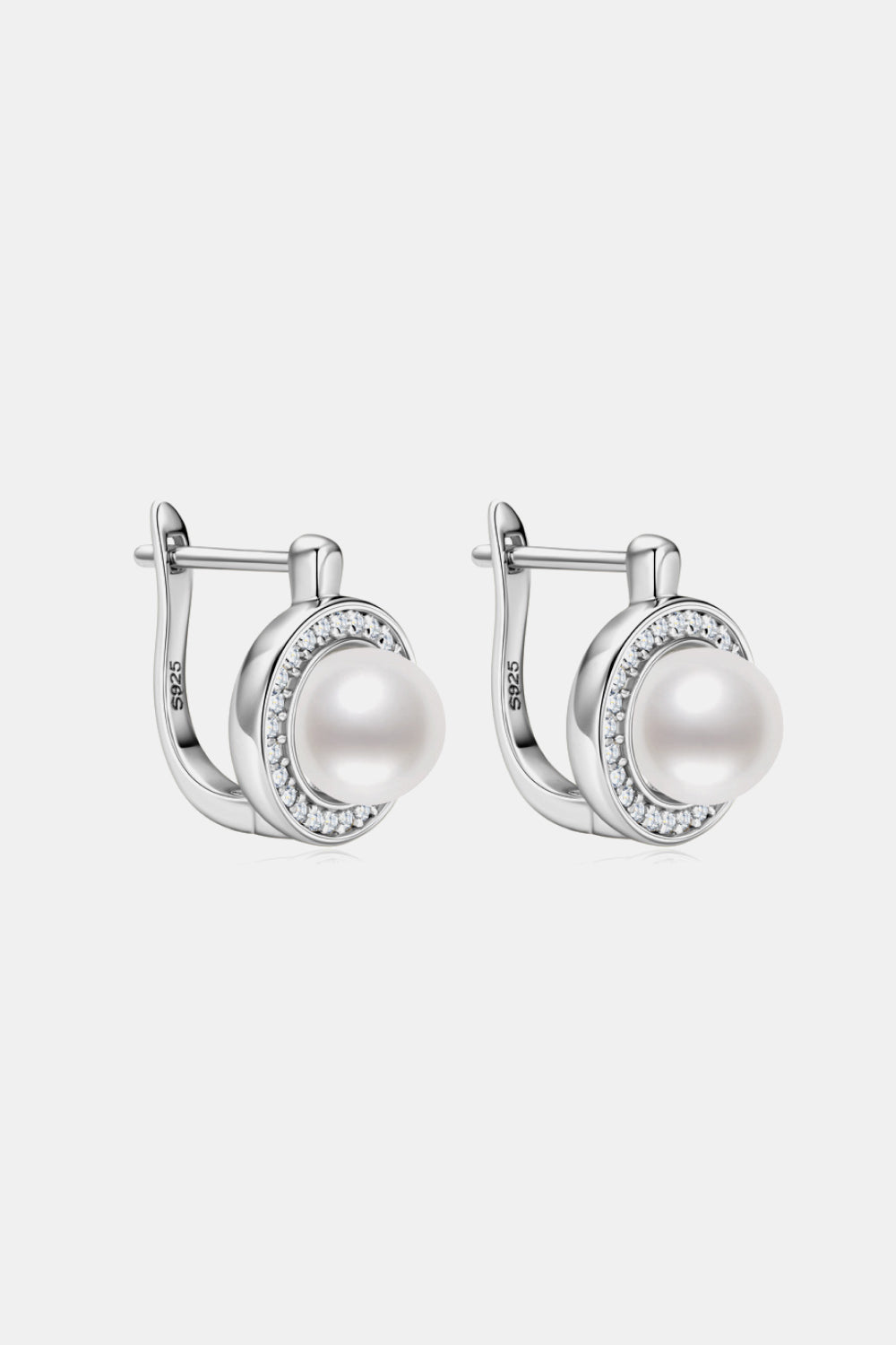 Moissanite Pearl 925 Sterling Silver Earrings - ClozArt