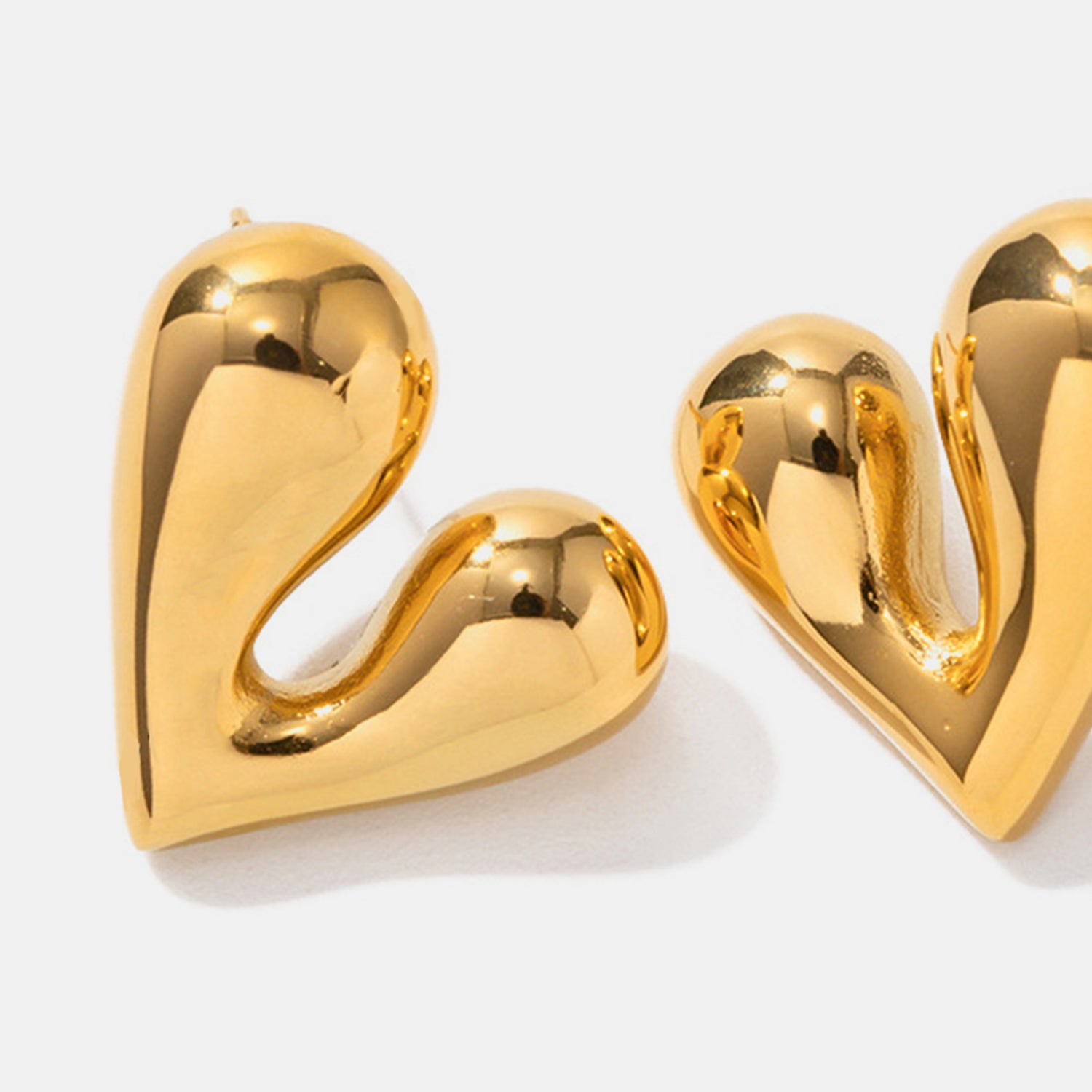 Heart Shape Stainless Steel Stud Earrings - ClozArt