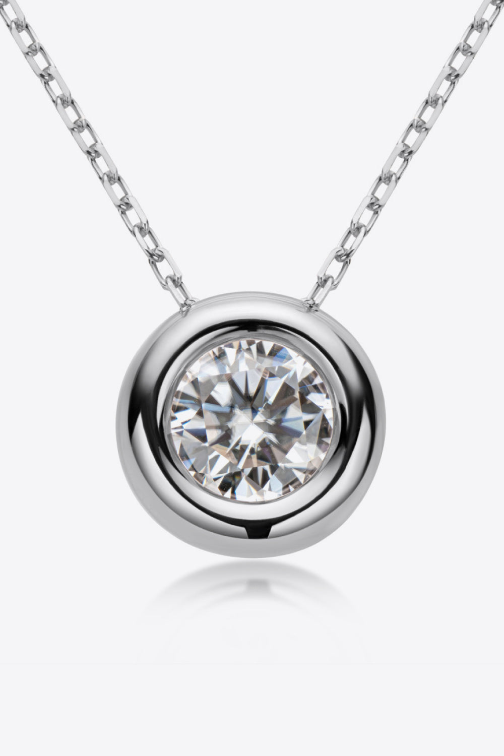 Adored 1 Carat Moissanite Pendant 925 Sterling Silver Necklace - ClozArt