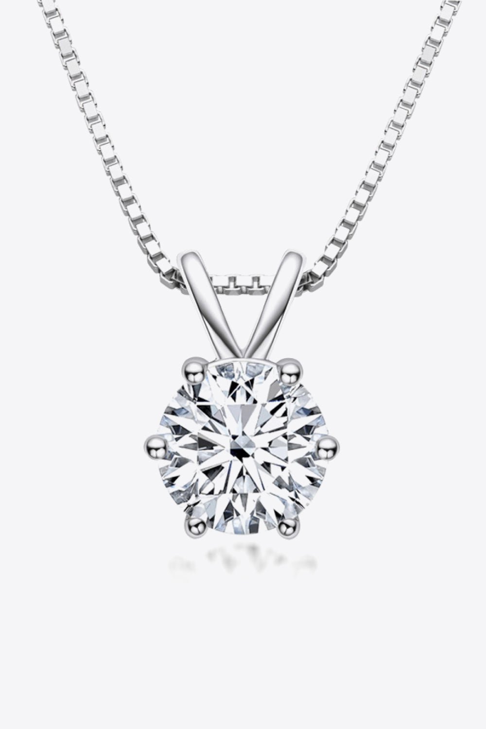 925 Sterling Silver 1 Carat Moissanite Pendant Necklace - ClozArt