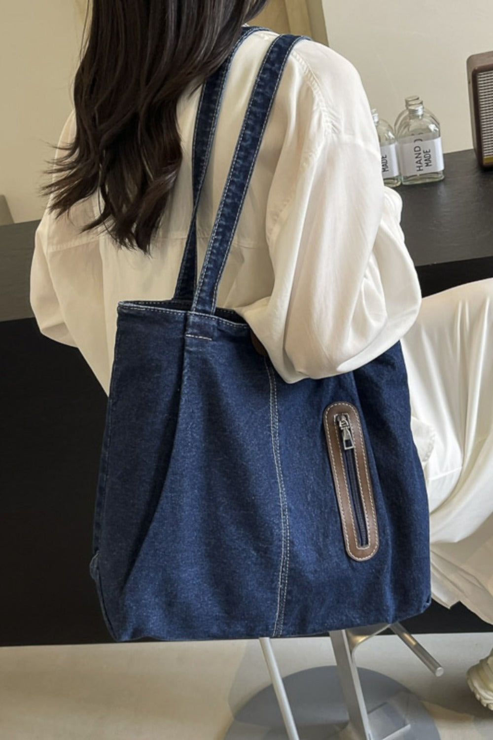 Medium Denim Tote Bag - ClozArt