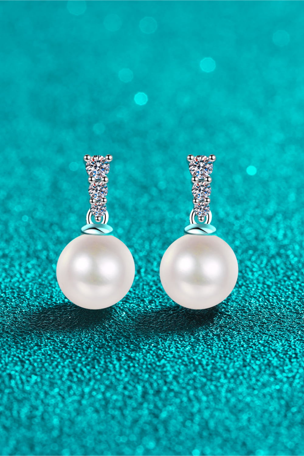 Moissanite Pearl Drop Earrings - ClozArt