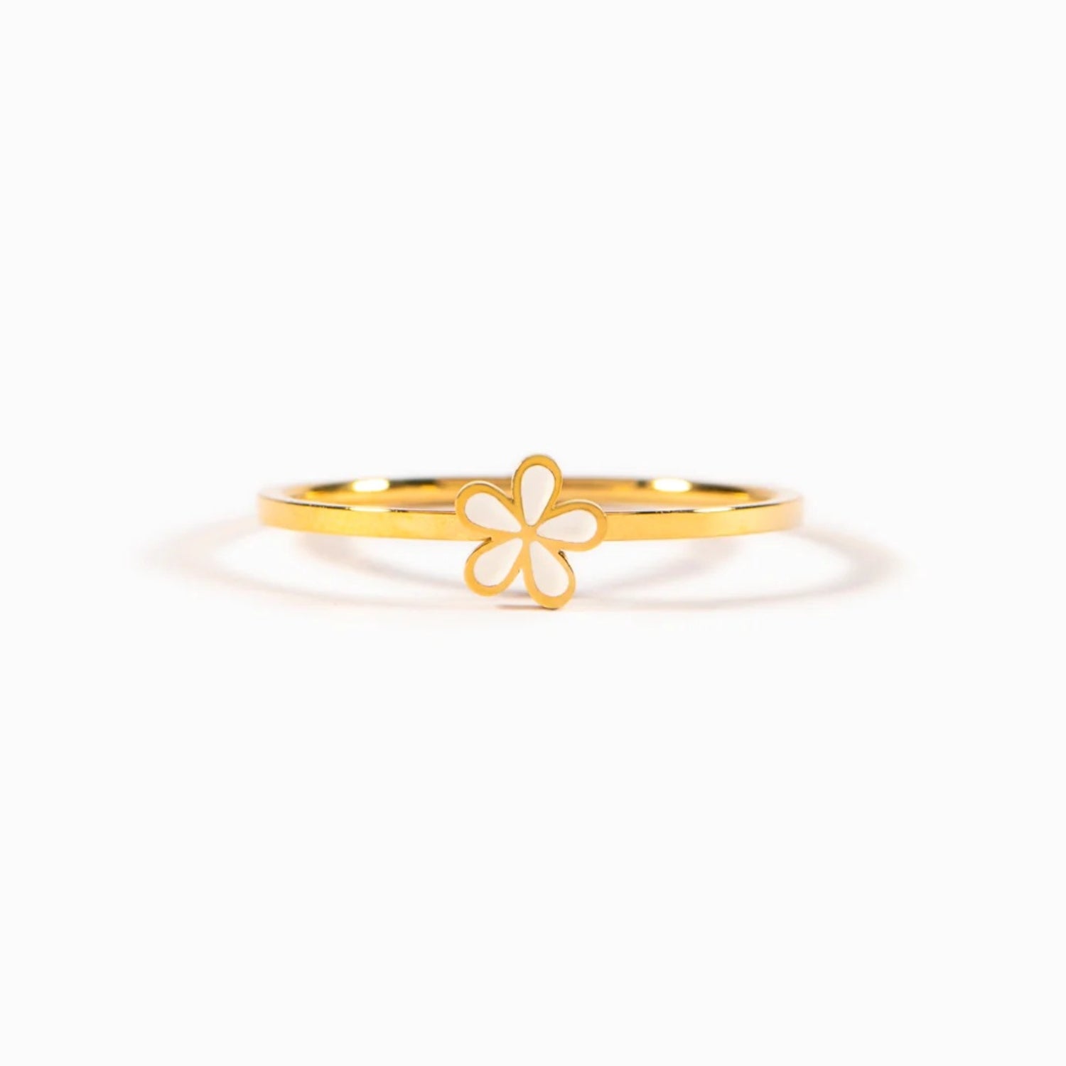 925 Sterling Silver Enamel Flower Ring - ClozArt