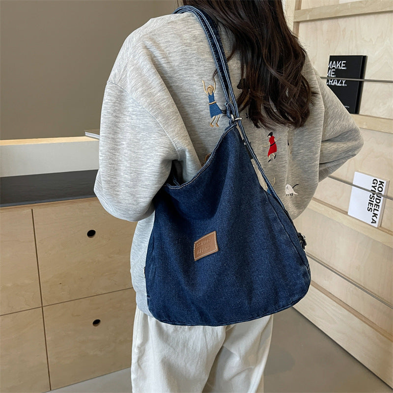 Adjustable Strap Denim Shoulder Bag - ClozArt