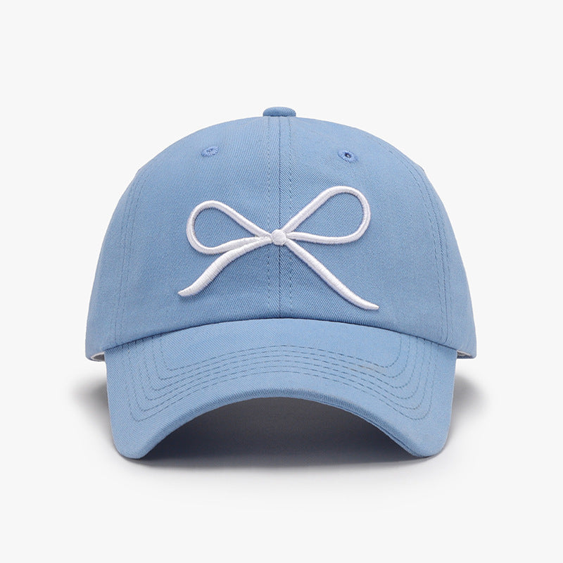 Bow Embroidered Cotton Baseball Cap - ClozArt