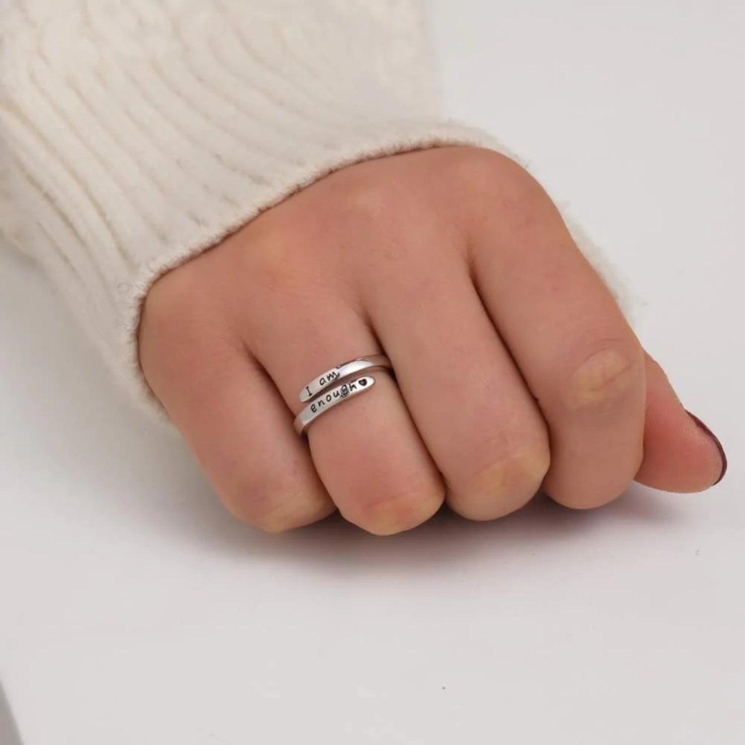 925 Sterling Silver Engraved Bypass Ring - ClozArt