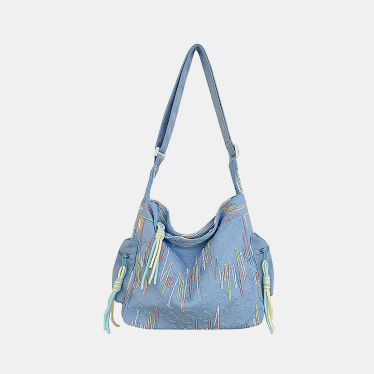 Contrast Texture Shoulder Bag - ClozArt