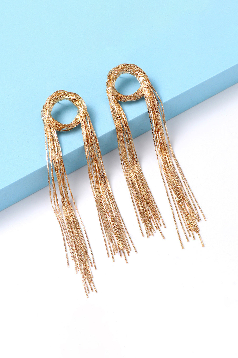 Round Shape Fringed Copper Earrings - ClozArt