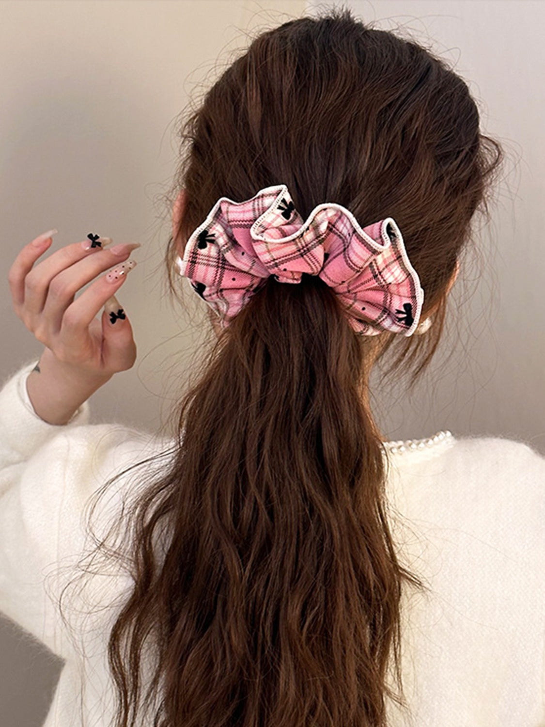 3-Piece Plaid Contrast Elastic Hair Scrunchy - ClozArt