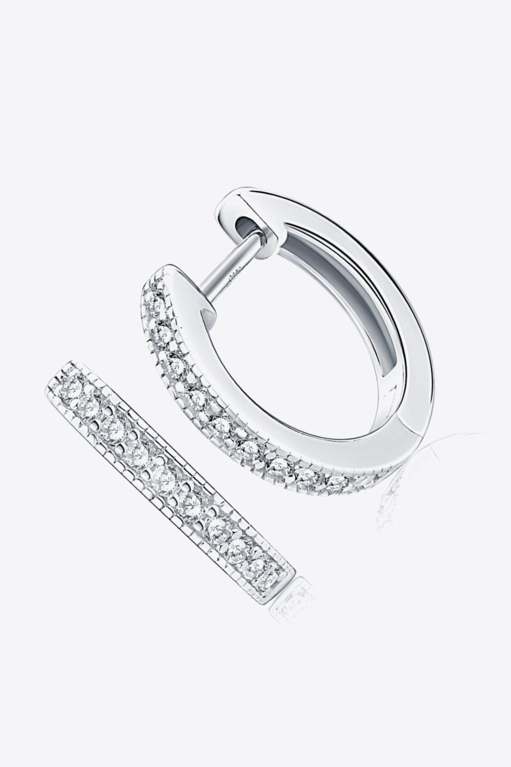 Inlaid Moissanite Hoop Earrings - ClozArt